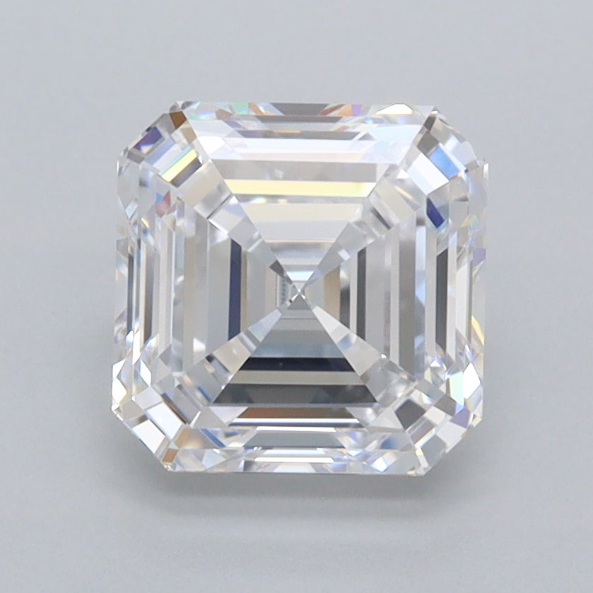 2.07 Carat Asscher Shaped, Excellent Cut, D Color, FL Clarity, IGI Certified Lab Grown Diamond