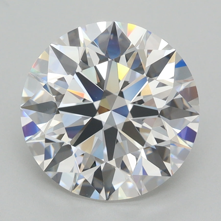 3.09 Carat Round Shaped, E Color, VVS1 Clarity, GCAL Certified Lab Grown Diamond