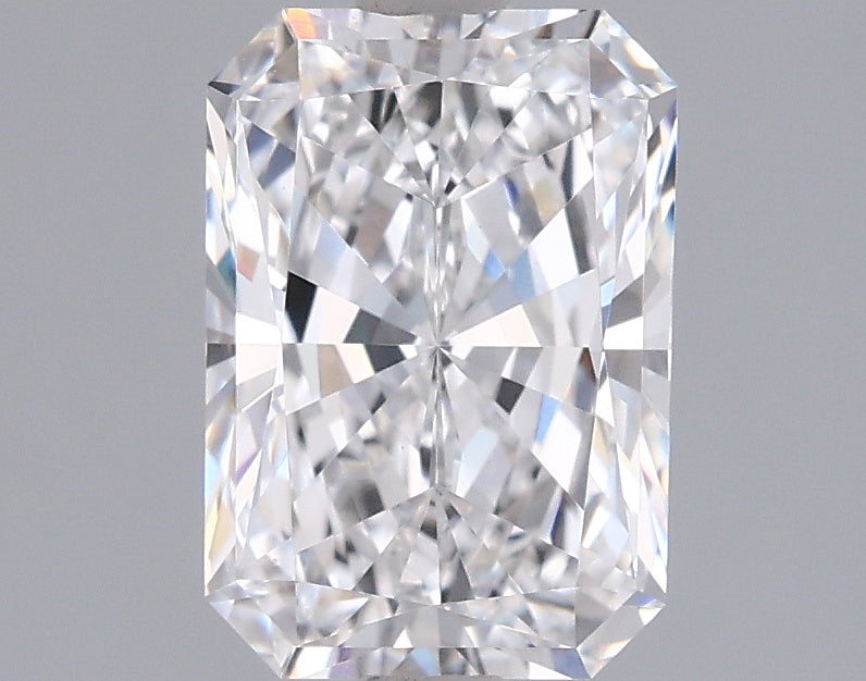 1.55 Carat Radiant Shaped, Ideal Cut, D Color, VVS1 Clarity, IGI Certified Lab Grown Diamond