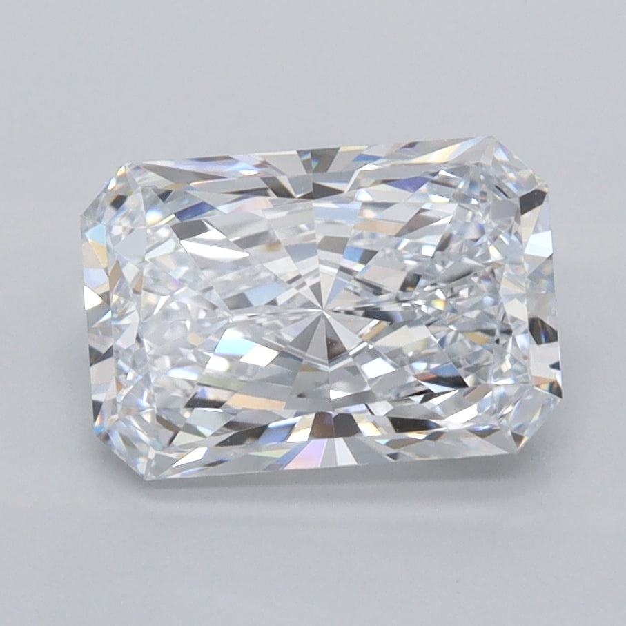 2.03 Carat Radiant Shaped, Ideal Cut, D Color, FL Clarity, IGI Certified Lab Grown Diamond