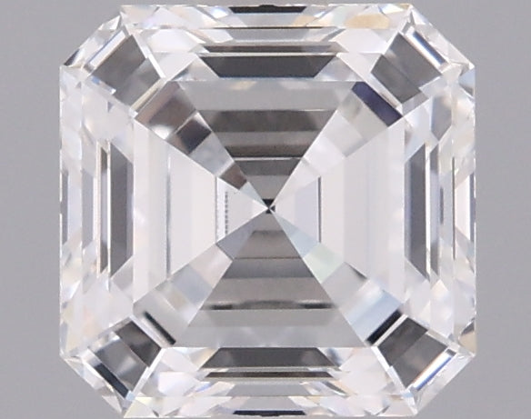 1.58 Carat Asscher Shaped, Ideal Cut, D Color, VVS2 Clarity, IGI Certified Lab Grown Diamond