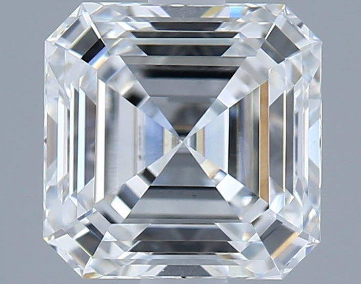 1.55 Carat Asscher Shaped, Ideal Cut, D Color, VS1 Clarity, IGI Certified Lab Grown Diamond