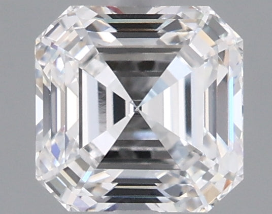 1.08 Carat Asscher Shaped, Ideal Cut, D Color, VVS2 Clarity, IGI Certified Lab Grown Diamond