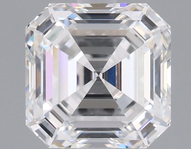 1.54 Carat Asscher Shaped, Ideal Cut, D Color, VVS2 Clarity, IGI Certified Lab Grown Diamond
