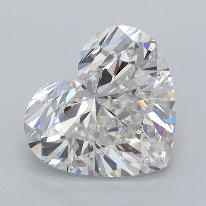 1.36 Carat Heart Shaped, Ideal Cut, E Color, VVS2 Clarity, IGI Certified Lab Grown Diamond