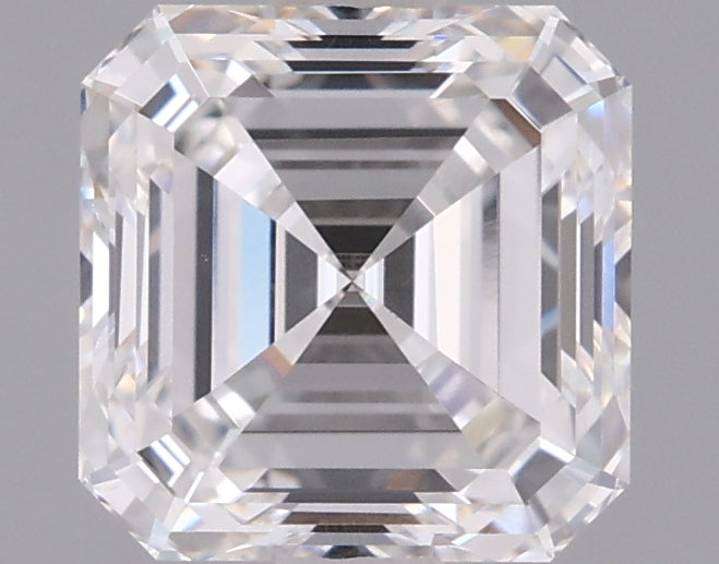 1.75 Carat Asscher Shaped, Ideal Cut, E Color, VVS2 Clarity, IGI Certified Lab Grown Diamond