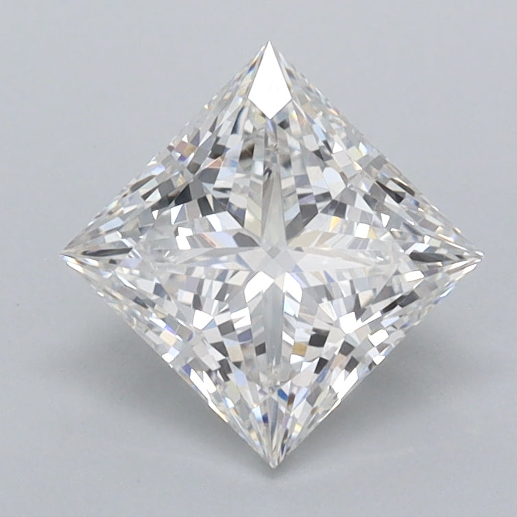 1.28 Carat Princess Shaped, Ideal Cut, F Color, VVS2 Clarity, IGI Certified Lab Grown Diamond