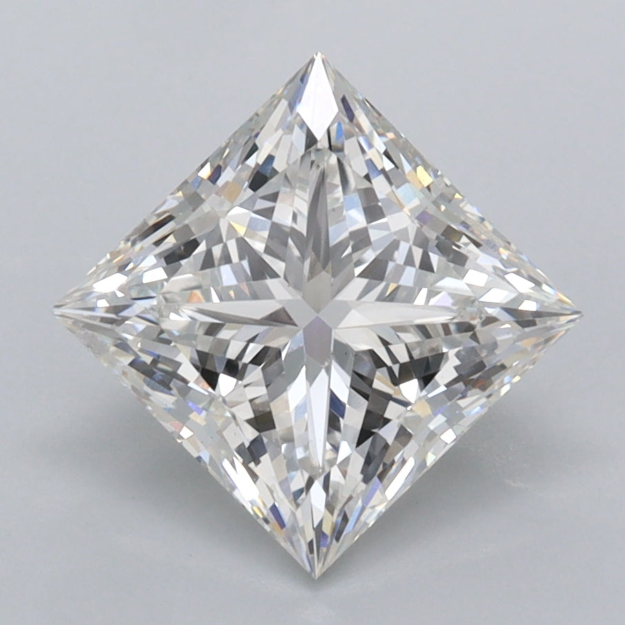 2.52 Carat Princess Shaped, Ideal Cut, F Color, VS1 Clarity, IGI Certified Lab Grown Diamond