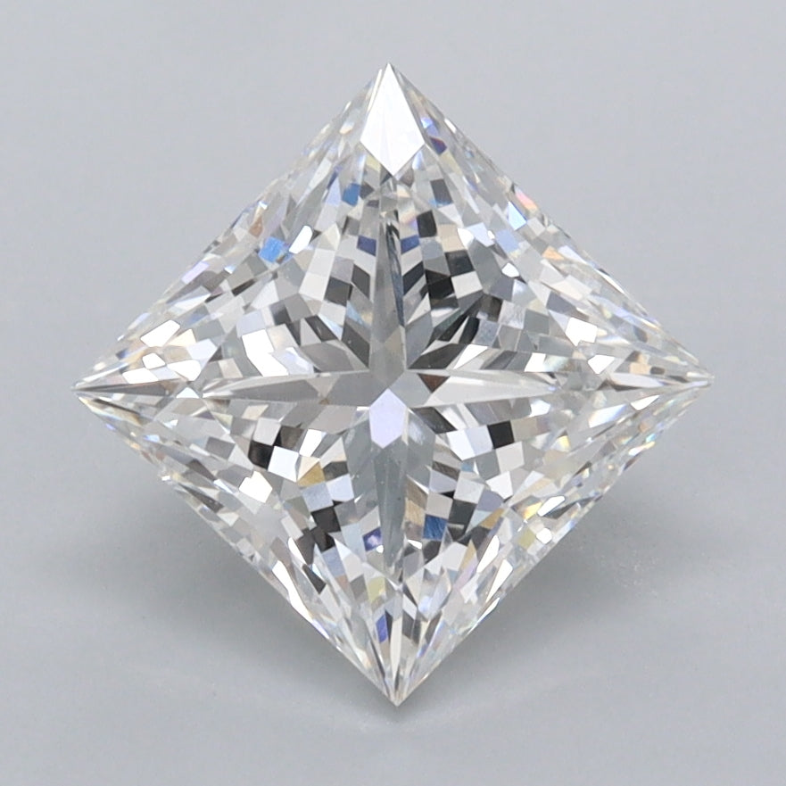 2.04 Carat Princess Shaped, Ideal Cut, E Color, VVS2 Clarity, IGI Certified Lab Grown Diamond