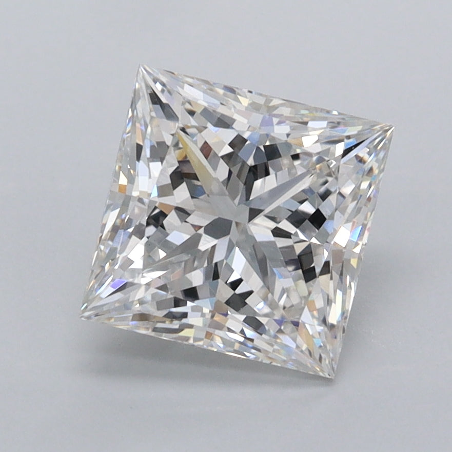 2.05 Carat Princess Shaped, Ideal Cut, F Color, VVS2 Clarity, IGI Certified Lab Grown Diamond