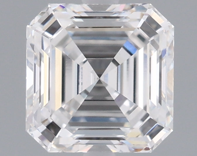 1.54 Carat Asscher Shaped, Ideal Cut, E Color, VVS2 Clarity, IGI Certified Lab Grown Diamond
