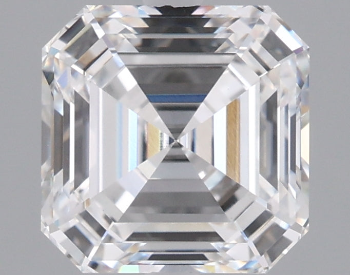 2.06 Carat Asscher Shaped, Ideal Cut, E Color, VVS2 Clarity, IGI Certified Lab Grown Diamond
