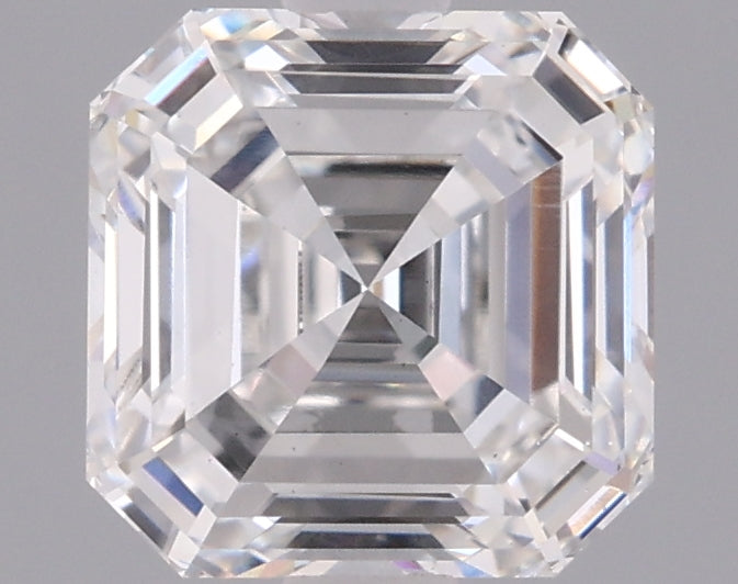 1.55 Carat Asscher Shaped, Ideal Cut, E Color, VS1 Clarity, IGI Certified Lab Grown Diamond