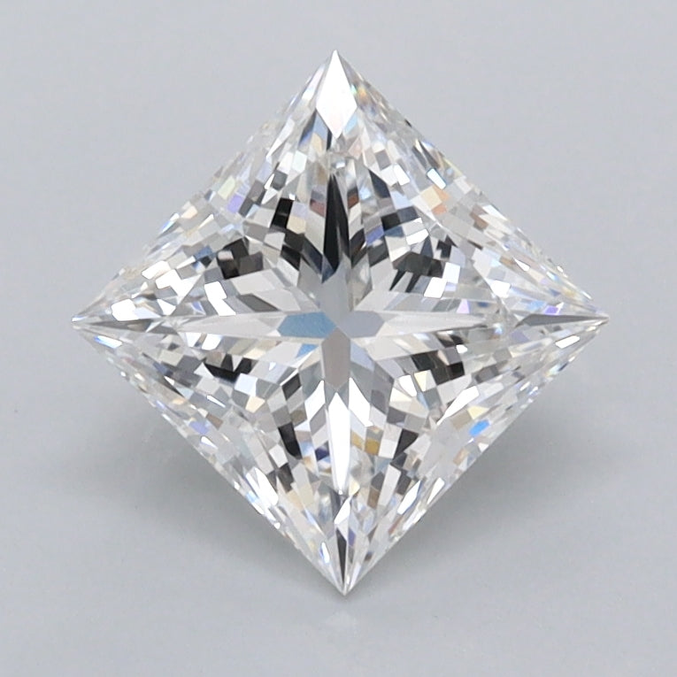 1.25 Carat Princess Shaped, Ideal Cut, E Color, VVS2 Clarity, IGI Certified Lab Grown Diamond