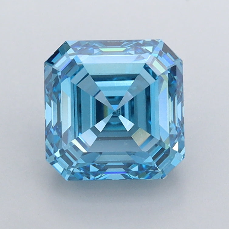 1.54 Carat Asscher Shaped, Ideal Cut, VVS2 Clarity, IGI Certified Lab Grown Diamond