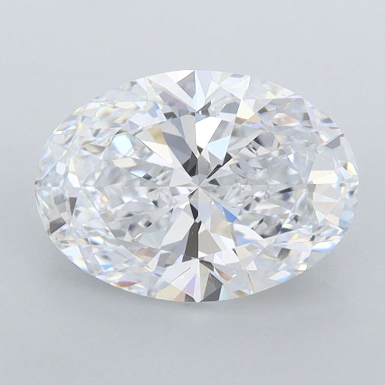 1.54 Carat Oval Shaped, Ideal Cut, D Color, FL Clarity, IGI Certified Lab Grown Diamond