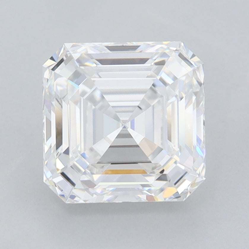 2.46 Carat Asscher Shaped, Very Good Cut, D Color, FL Clarity, IGI Certified Lab Grown Diamond