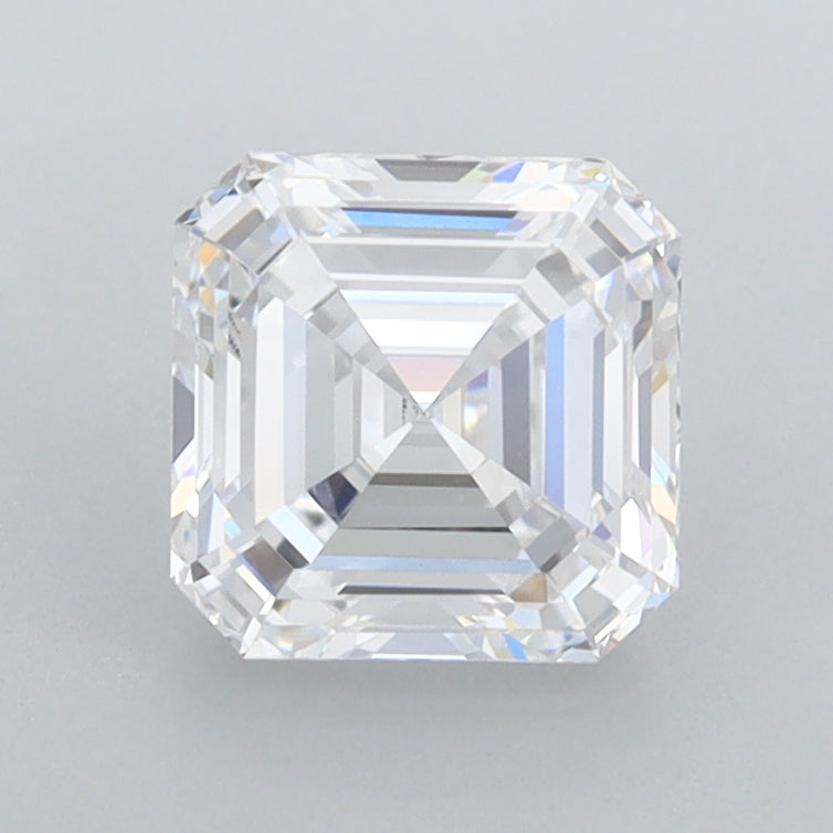 1.54 Carat Asscher Shaped, Ideal Cut, D Color, FL Clarity, IGI Certified Lab Grown Diamond