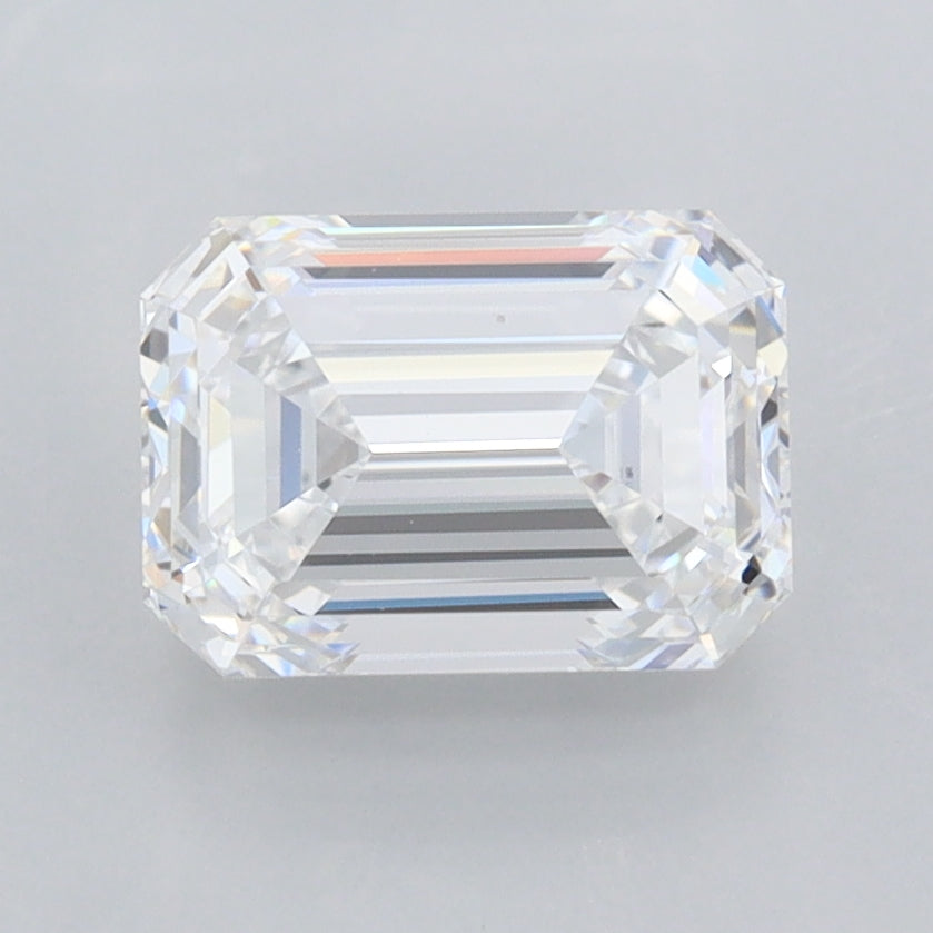 1.74 Carat Emerald Shaped, Ideal Cut, D Color, FL Clarity, IGI Certified Lab Grown Diamond