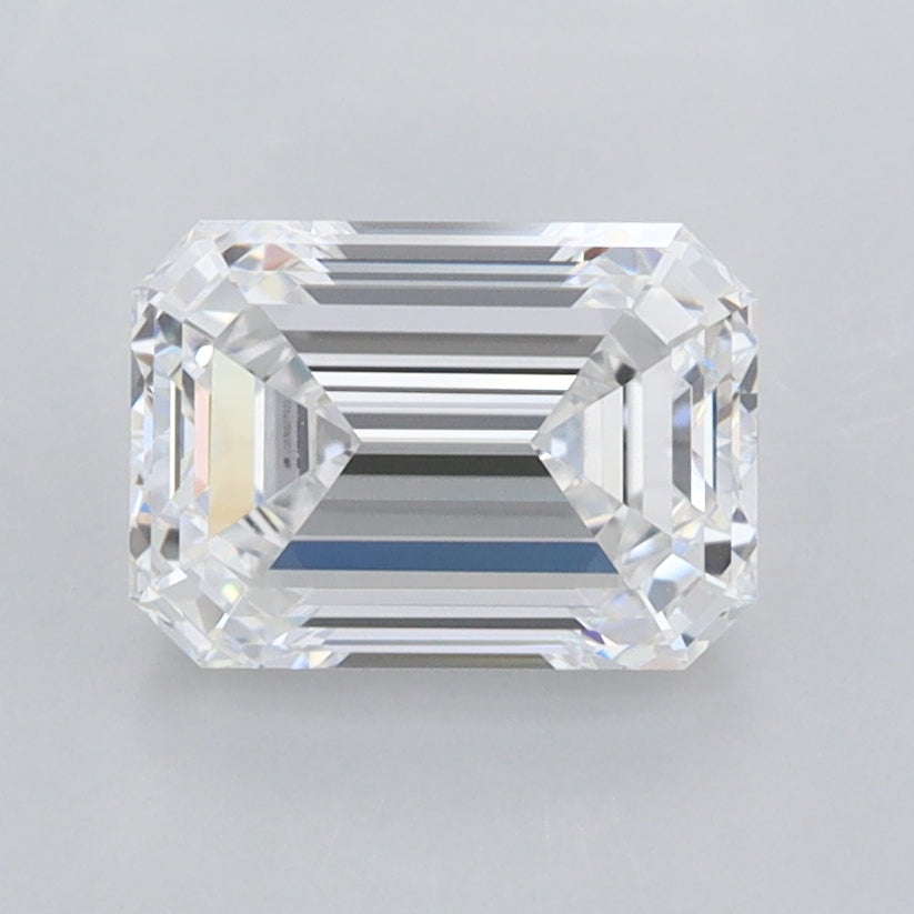 1.55 Carat Emerald Shaped, Ideal Cut, D Color, FL Clarity, IGI Certified Lab Grown Diamond