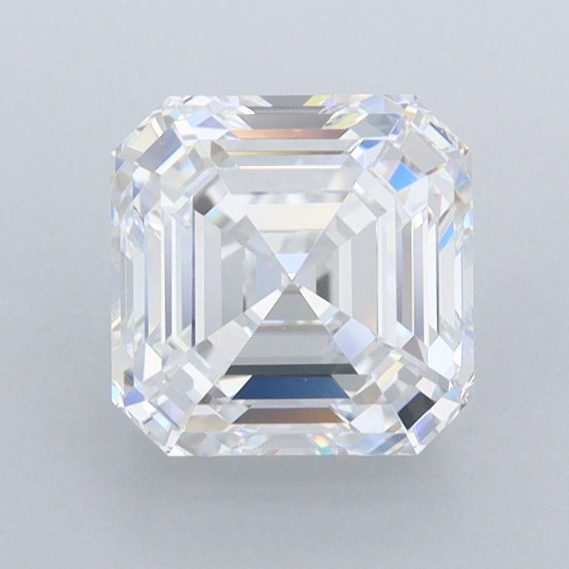 2.27 Carat Asscher Shaped, Ideal Cut, D Color, FL Clarity, IGI Certified Lab Grown Diamond