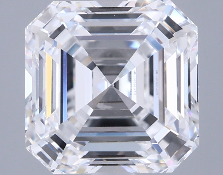2.82 Carat Asscher Shaped, Ideal Cut, D Color, FL Clarity, IGI Certified Lab Grown Diamond