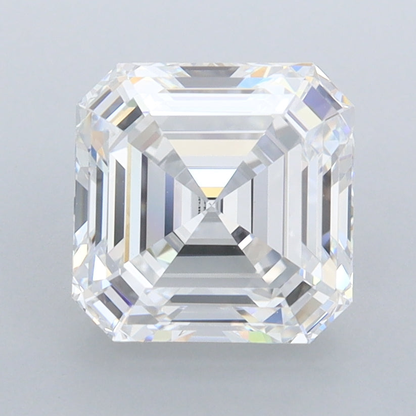 2.68 Carat Asscher Shaped, Ideal Cut, E Color, FL Clarity, IGI Certified Lab Grown Diamond
