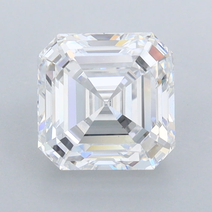 1.54 Carat Asscher Shaped, Ideal Cut, D Color, FL Clarity, IGI Certified Lab Grown Diamond