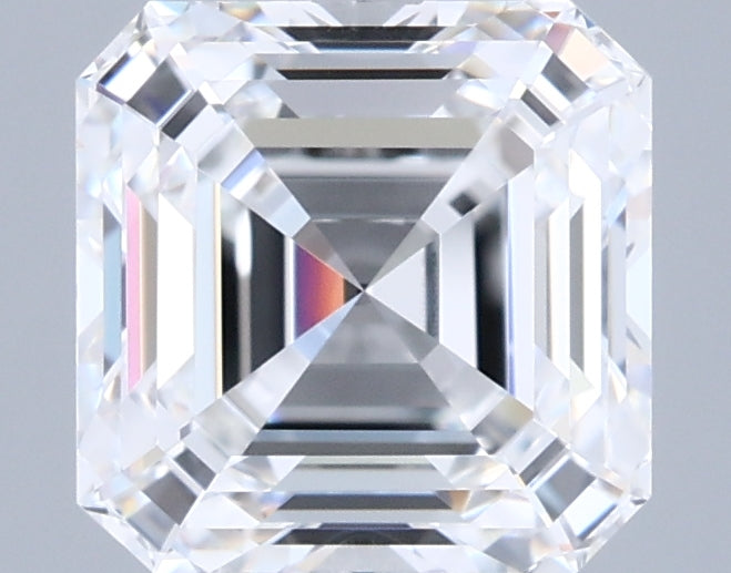 2.47 Carat Asscher Shaped, Ideal Cut, D Color, FL Clarity, IGI Certified Lab Grown Diamond