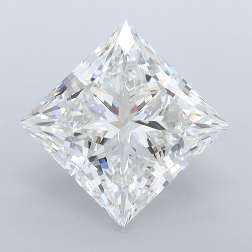 2.04 Carat Princess Shaped, Ideal Cut, E Color, FL Clarity, IGI Certified Lab Grown Diamond