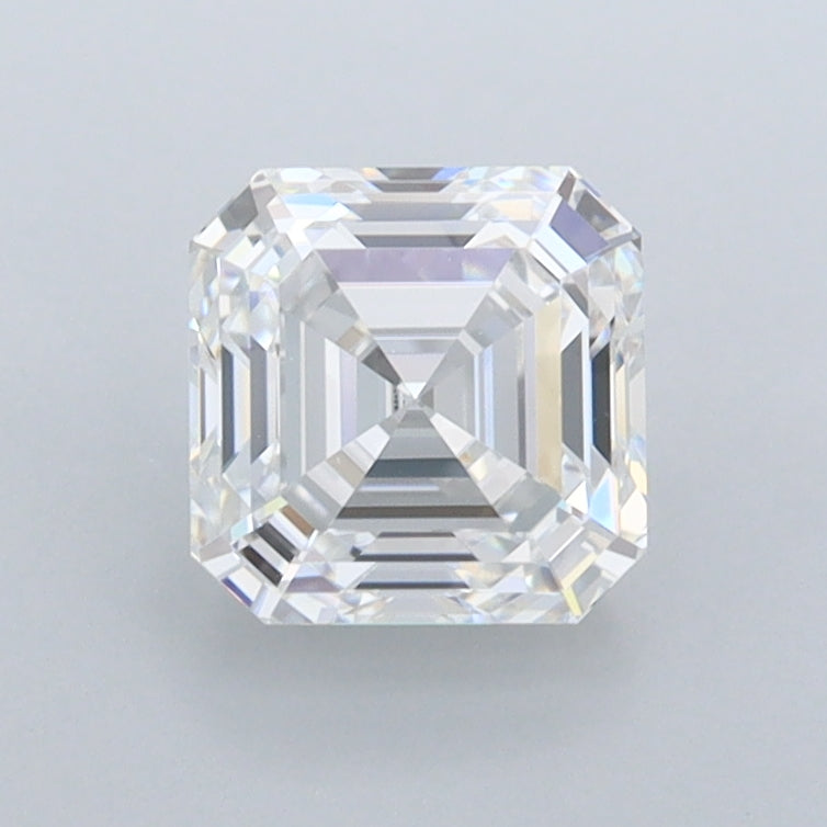 1.26 Carat Asscher Shaped, Ideal Cut, E Color, FL Clarity, IGI Certified Lab Grown Diamond