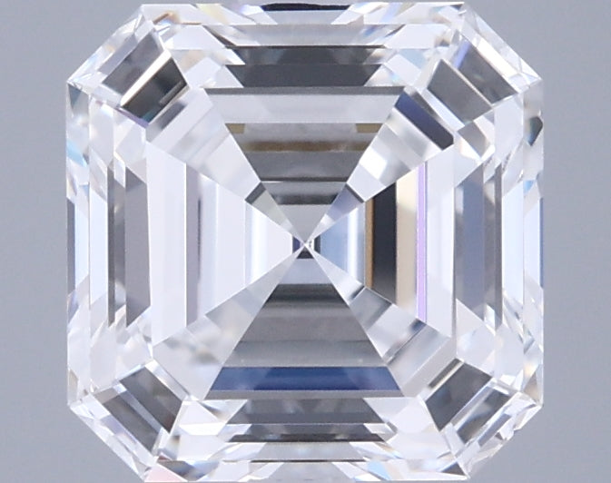 2.51 Carat Asscher Shaped, Ideal Cut, D Color, FL Clarity, IGI Certified Lab Grown Diamond