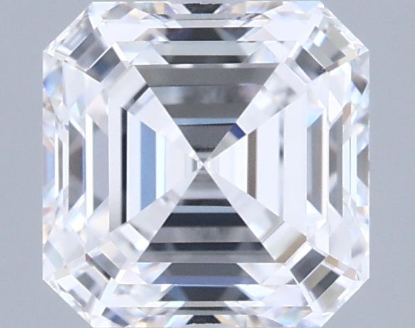 1.65 Carat Asscher Shaped, Ideal Cut, D Color, FL Clarity, IGI Certified Lab Grown Diamond