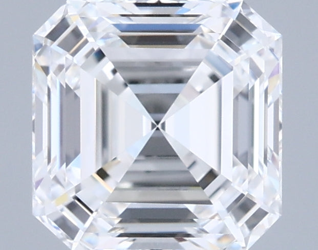1.96 Carat Asscher Shaped, Ideal Cut, E Color, FL Clarity, IGI Certified Lab Grown Diamond