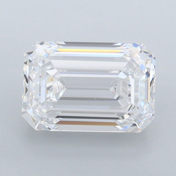 1.55 Carat Emerald Shaped, Ideal Cut, D Color, FL Clarity, IGI Certified Lab Grown Diamond