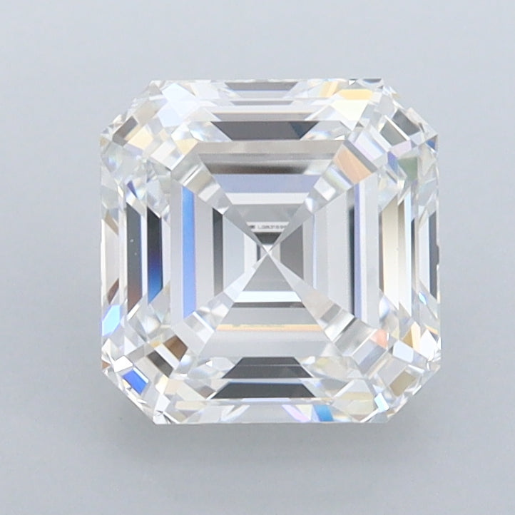 1.76 Carat Asscher Shaped, Ideal Cut, E Color, FL Clarity, IGI Certified Lab Grown Diamond