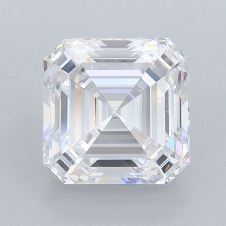 1.97 Carat Asscher Shaped, Ideal Cut, D Color, FL Clarity, IGI Certified Lab Grown Diamond