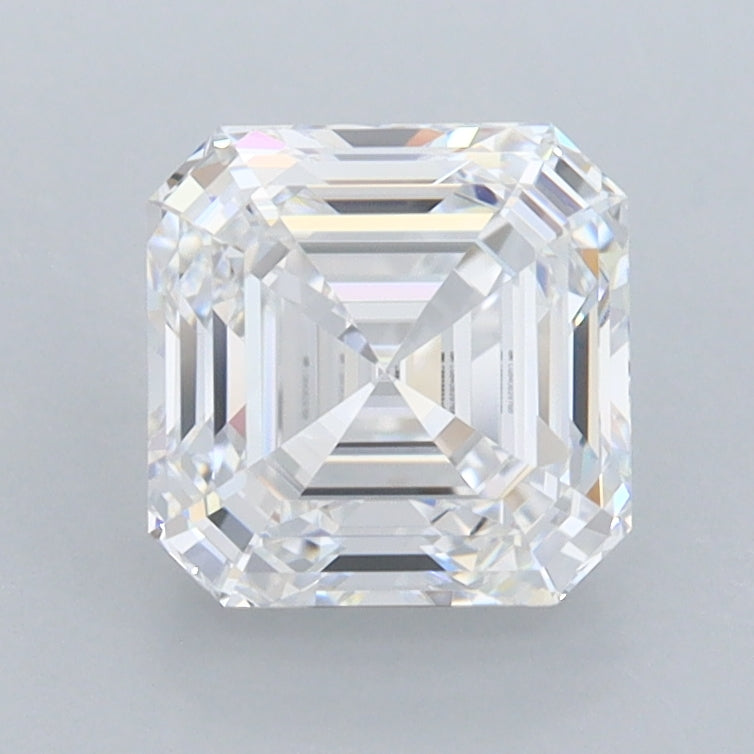1.84 Carat Asscher Shaped, Ideal Cut, E Color, FL Clarity, IGI Certified Lab Grown Diamond