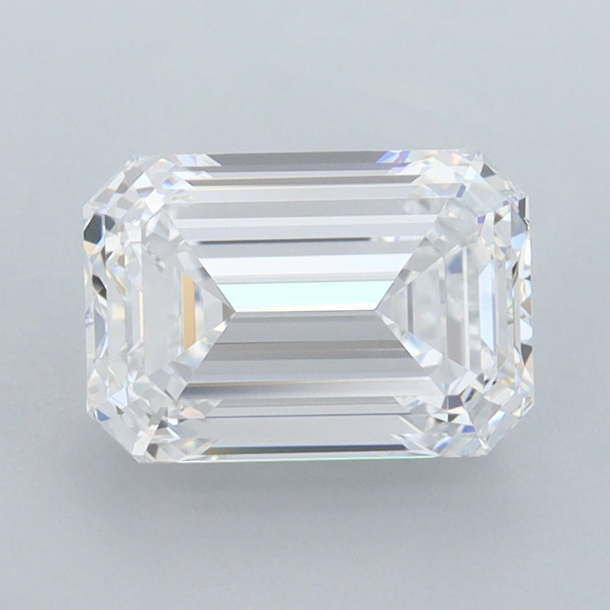2.35 Carat Emerald Shaped, Ideal Cut, D Color, FL Clarity, IGI Certified Lab Grown Diamond