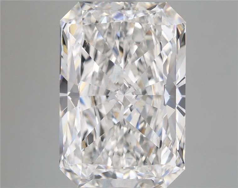 7.68 Carat Radiant Shaped, Excellent Cut, F Color, VS2 Clarity, IGI Certified Lab Grown Diamond