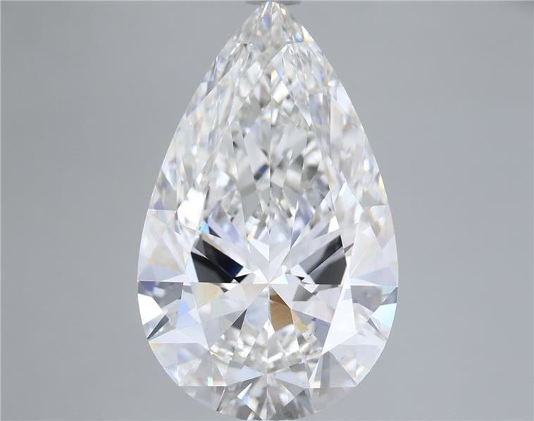 6.13 Carat Pear Shaped, Ideal Cut, F Color, VS2 Clarity, IGI Certified Lab Grown Diamond