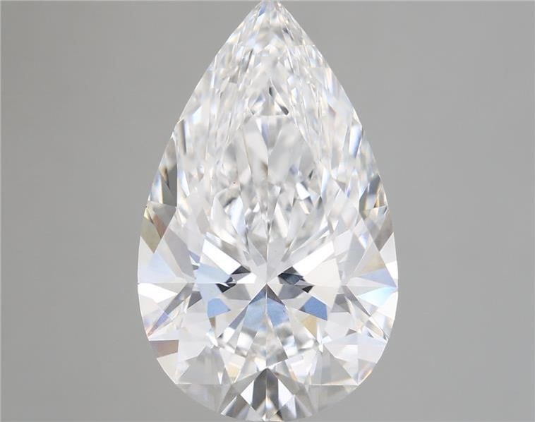 5.63 Carat Pear Shaped, Excellent Cut, E Color, VS1 Clarity, IGI Certified Lab Grown Diamond