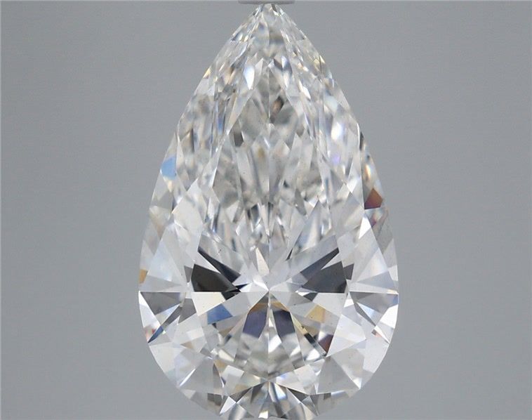 5.29 Carat Pear Shaped, Ideal Cut, F Color, VS2 Clarity, IGI Certified Lab Grown Diamond