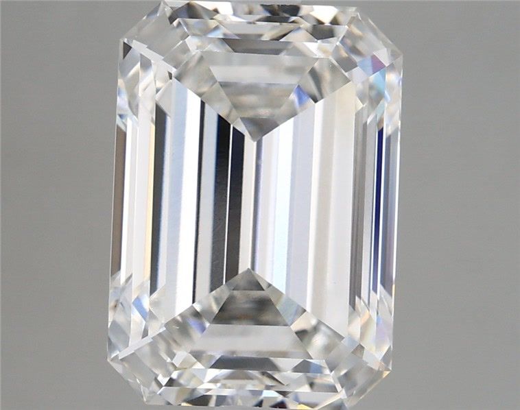 5.53 Carat Emerald Shaped, Ideal Cut, F Color, VVS2 Clarity, IGI Certified Lab Grown Diamond