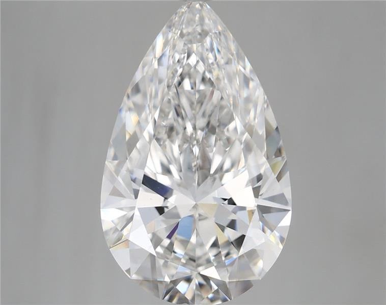 5.86 Carat Pear Shaped, Ideal Cut, E Color, VS1 Clarity, IGI Certified Lab Grown Diamond