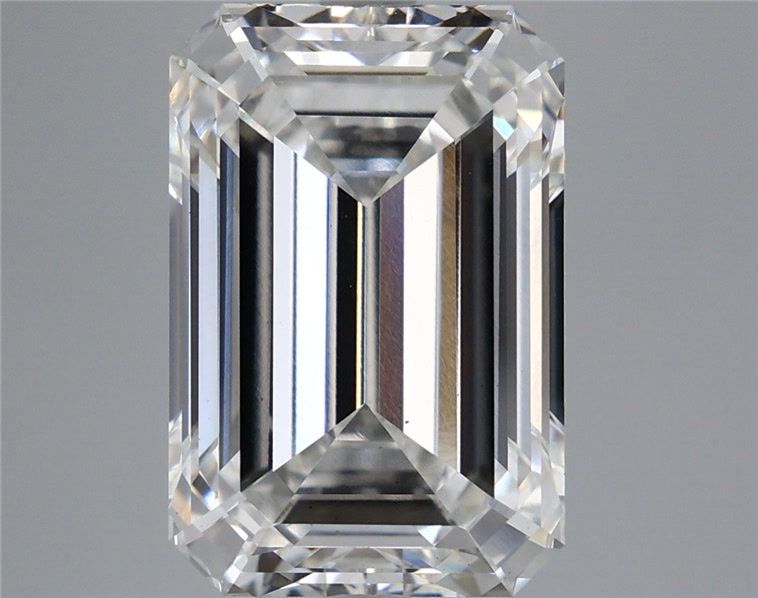 8.38 Carat Emerald Shaped, Ideal Cut, F Color, VS2 Clarity, IGI Certified Lab Grown Diamond