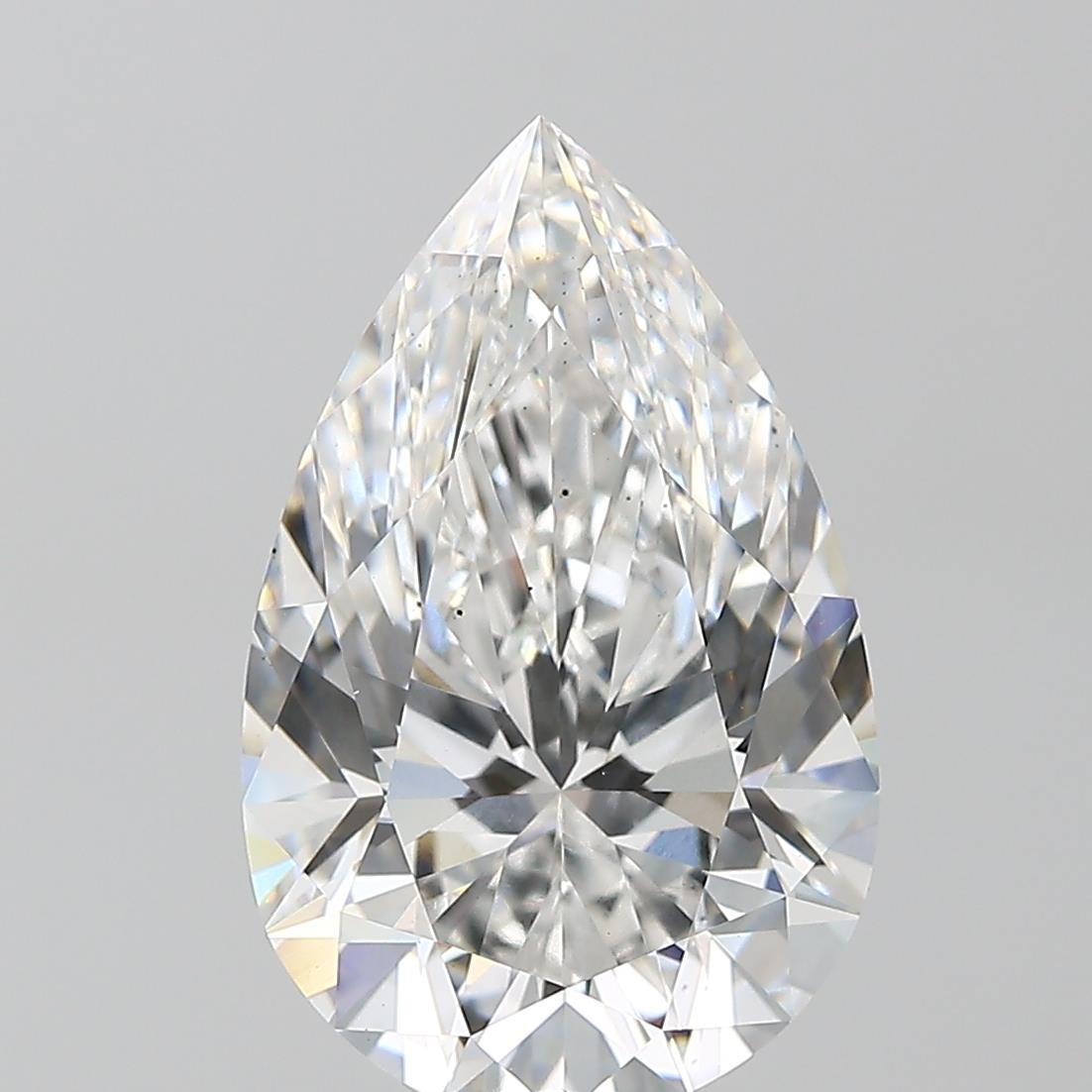 5.16 Carat Pear Shaped, Excellent Cut, F Color, VS2 Clarity, IGI Certified Lab Grown Diamond