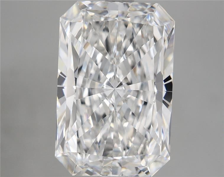 5.66 Carat Radiant Shaped, Ideal Cut, F Color, VVS2 Clarity, IGI Certified Lab Grown Diamond
