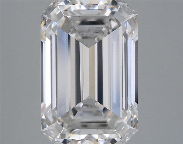 5.79 Carat Emerald Shaped, Ideal Cut, F Color, VS1 Clarity, IGI Certified Lab Grown Diamond