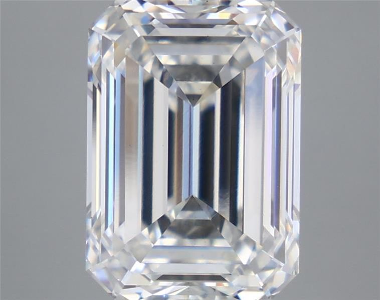 5.58 Carat Emerald Shaped, Ideal Cut, F Color, VS1 Clarity, IGI Certified Lab Grown Diamond